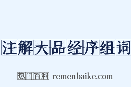 注解大品经序组词是什么意思的图片